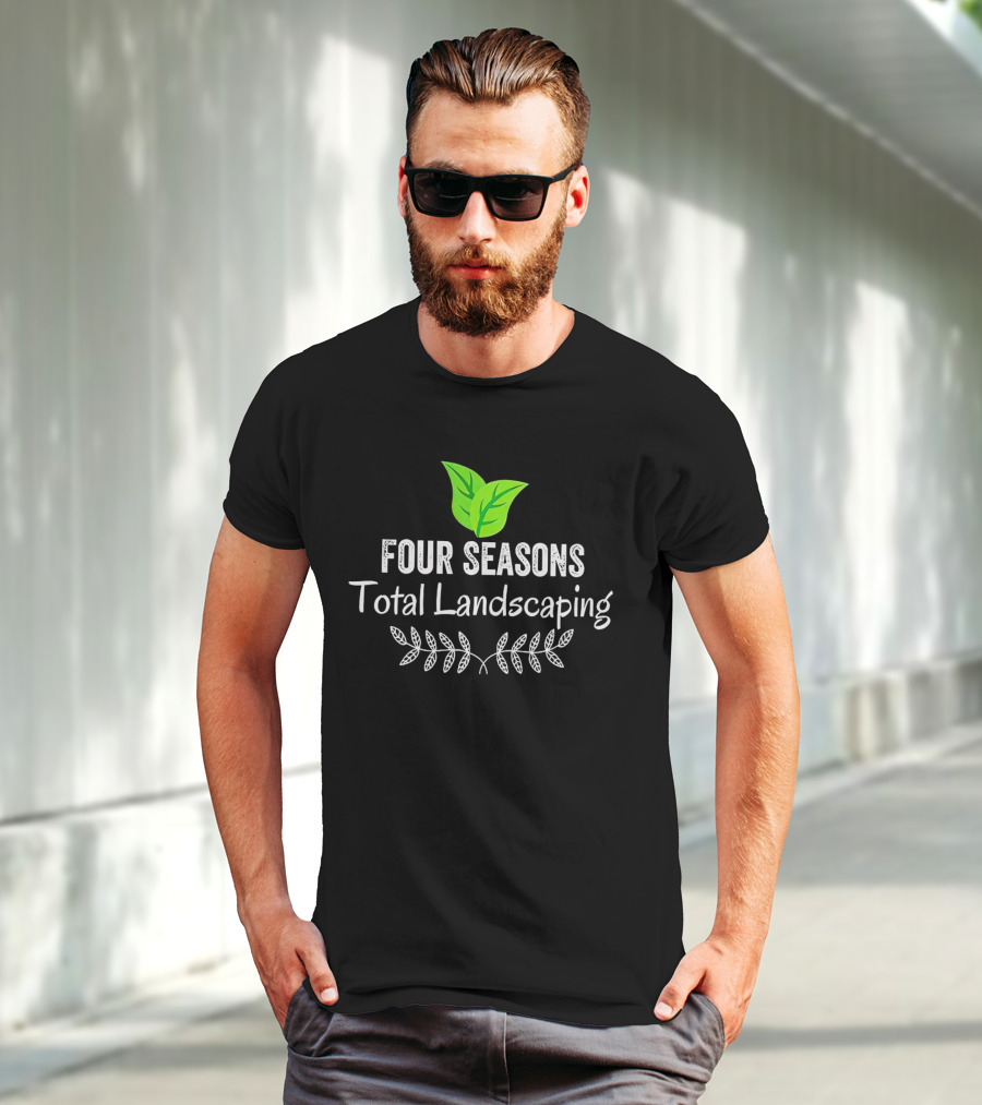 Four Seasons Total Landscaping Green Leaf Emblem T-Shirt