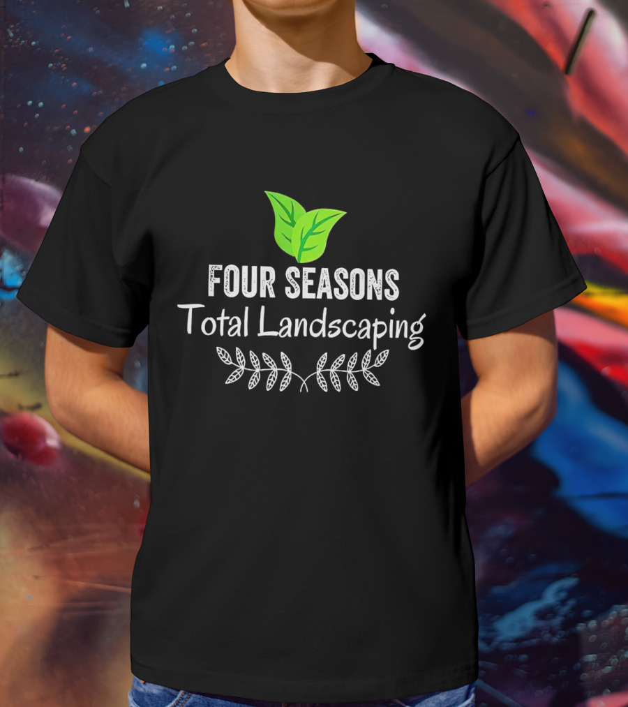 Four Seasons Total Landscaping Green Leaf Emblem T-Shirt