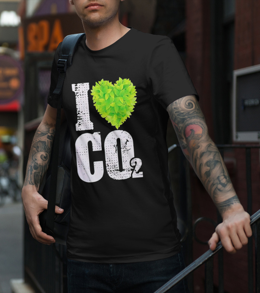 I Love CO2 Leaf Heart T-Shirt
