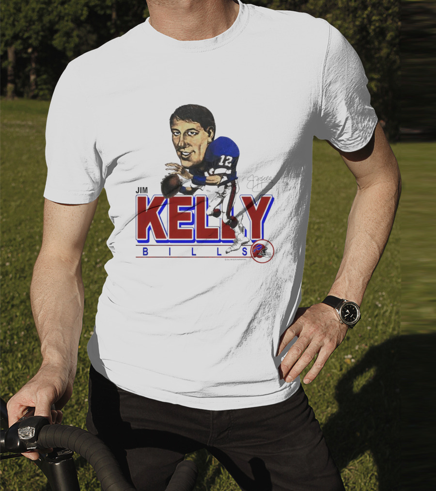 JIM KELLY BUFFALO BILLS SIGNATURE CARICATURE KELLY BILLS T-Shirt