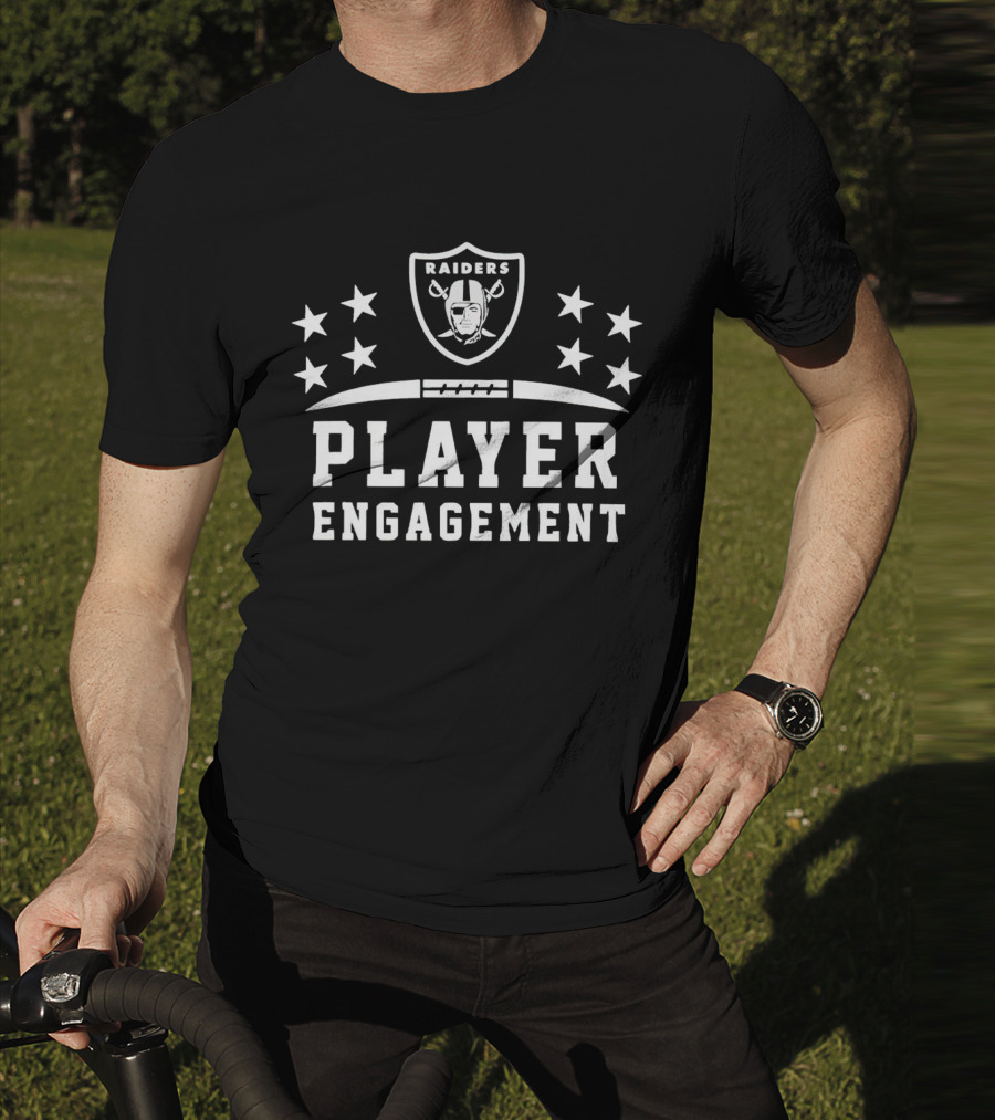 Las Vegas Raiders Player Engagement NFL Logo Stars T-Shirt