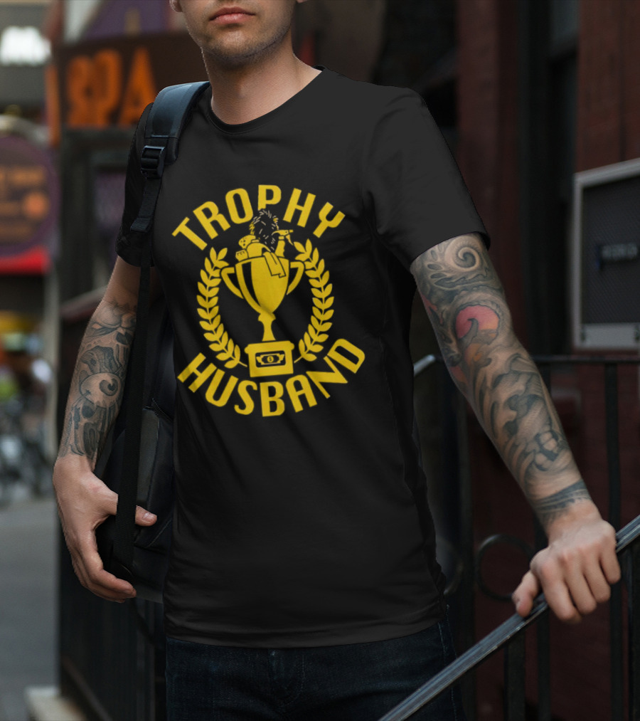 Trophy Husband Laurel Cup With Hat And Beer T-Shirt