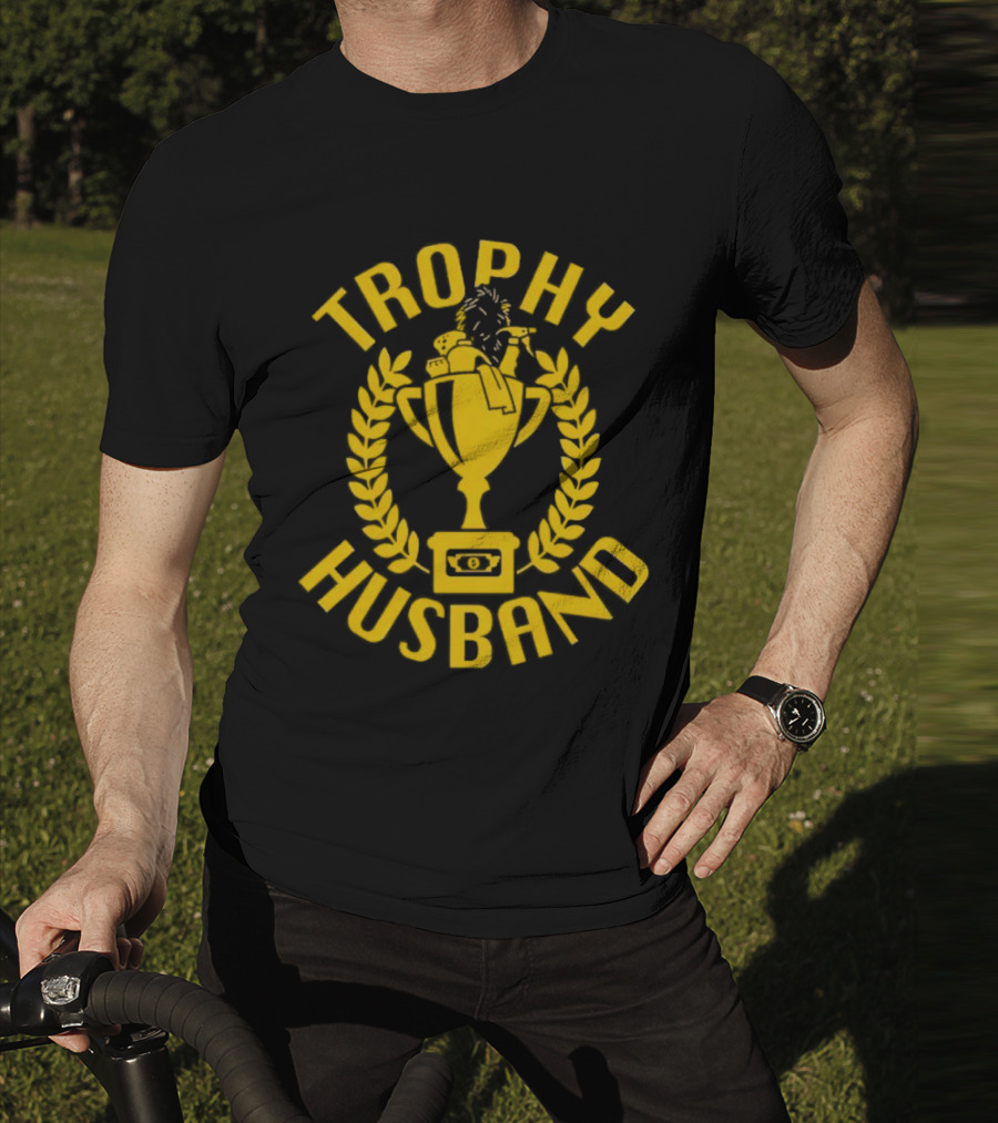 Trophy Husband Laurel Cup With Hat And Beer T-Shirt