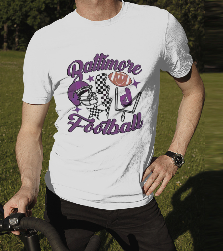Baltimore Football NFL Team Helmet Smile Number One T-Shirt