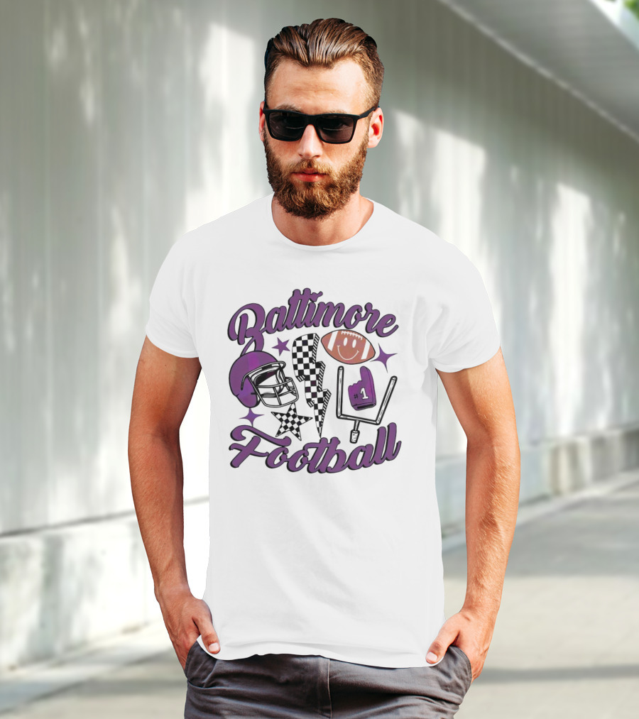 Baltimore Football NFL Team Helmet Smile Number One T-Shirt