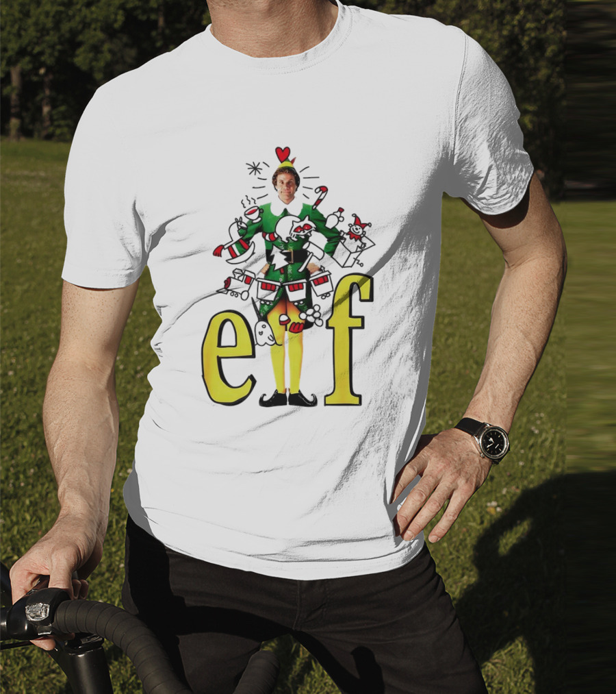 Elf Movie Inspired Christmas Sketch Design Featuring Iconic Character T-Shirt