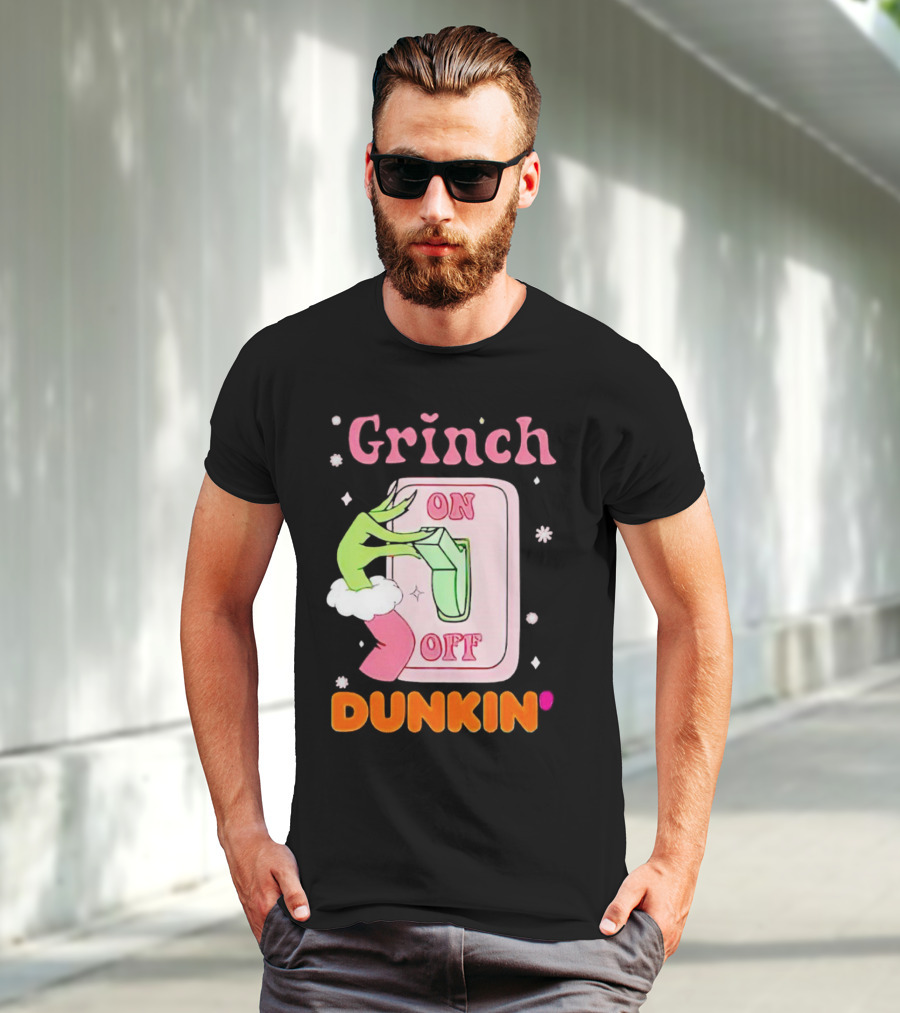 Grinch On Off Dunkin Switch Hand Lever T-Shirt