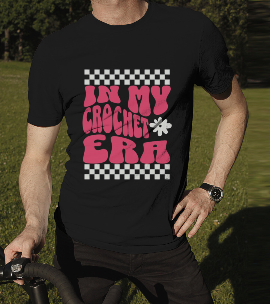 In My Crochet Era Checkerboard Flower Power T-Shirt