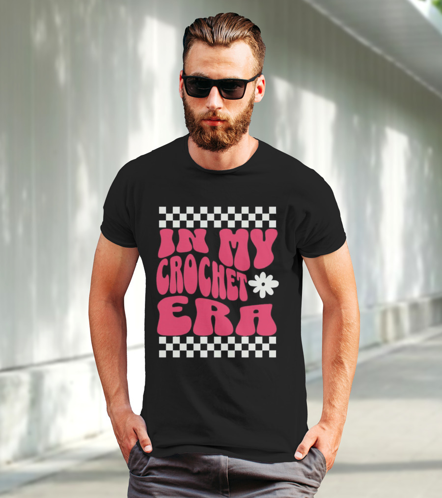 In My Crochet Era Checkerboard Flower Power T-Shirt