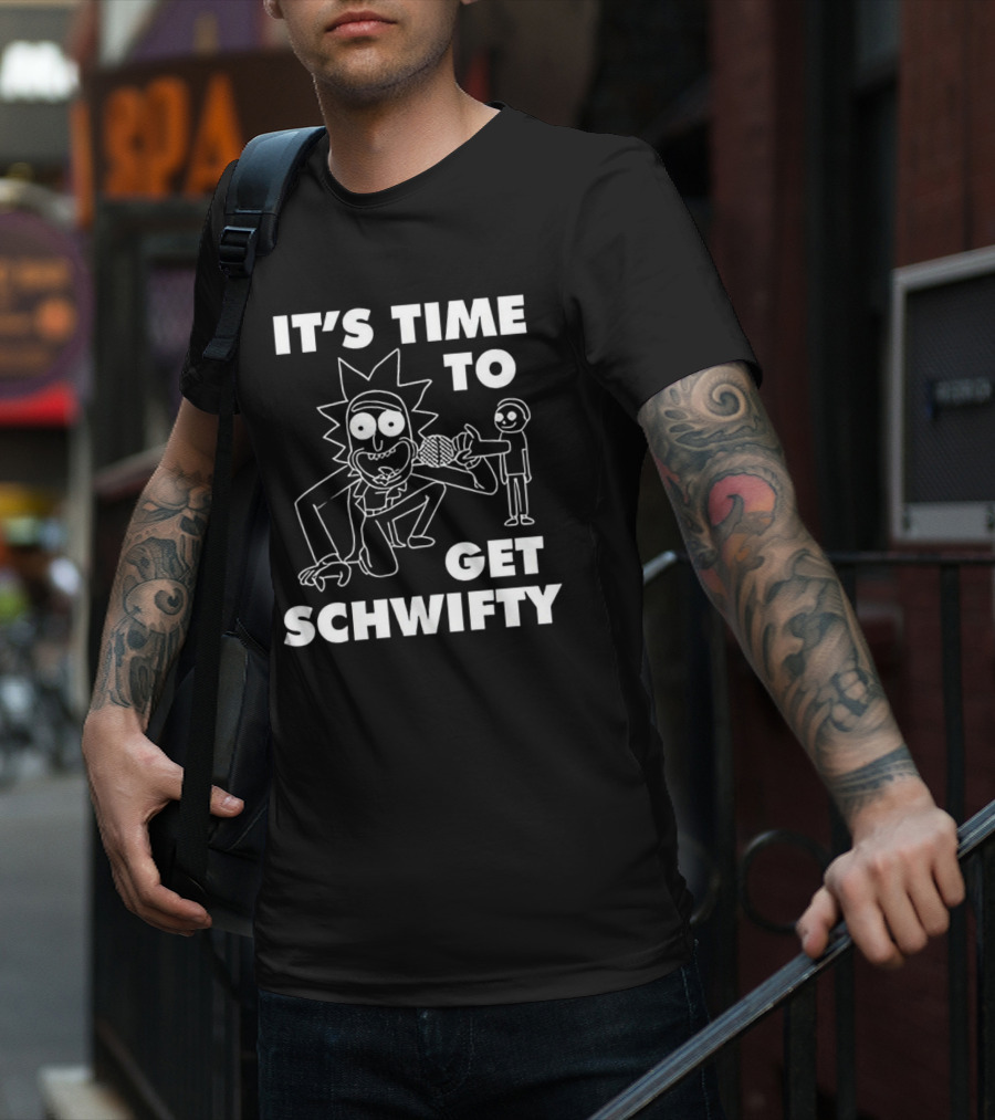 It's Time To Get Schwifty Character Holding Microphone Sketch T-Shirt