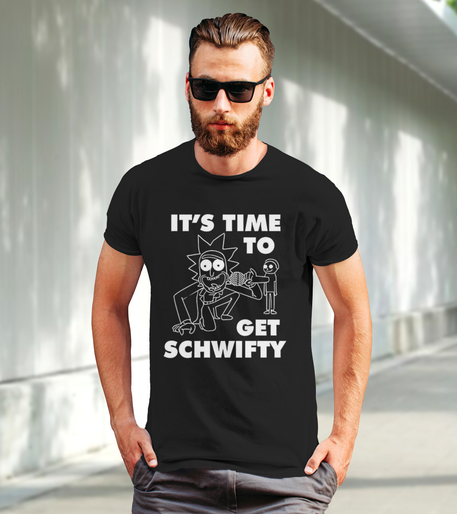 It's Time To Get Schwifty Character Holding Microphone Sketch T-Shirt