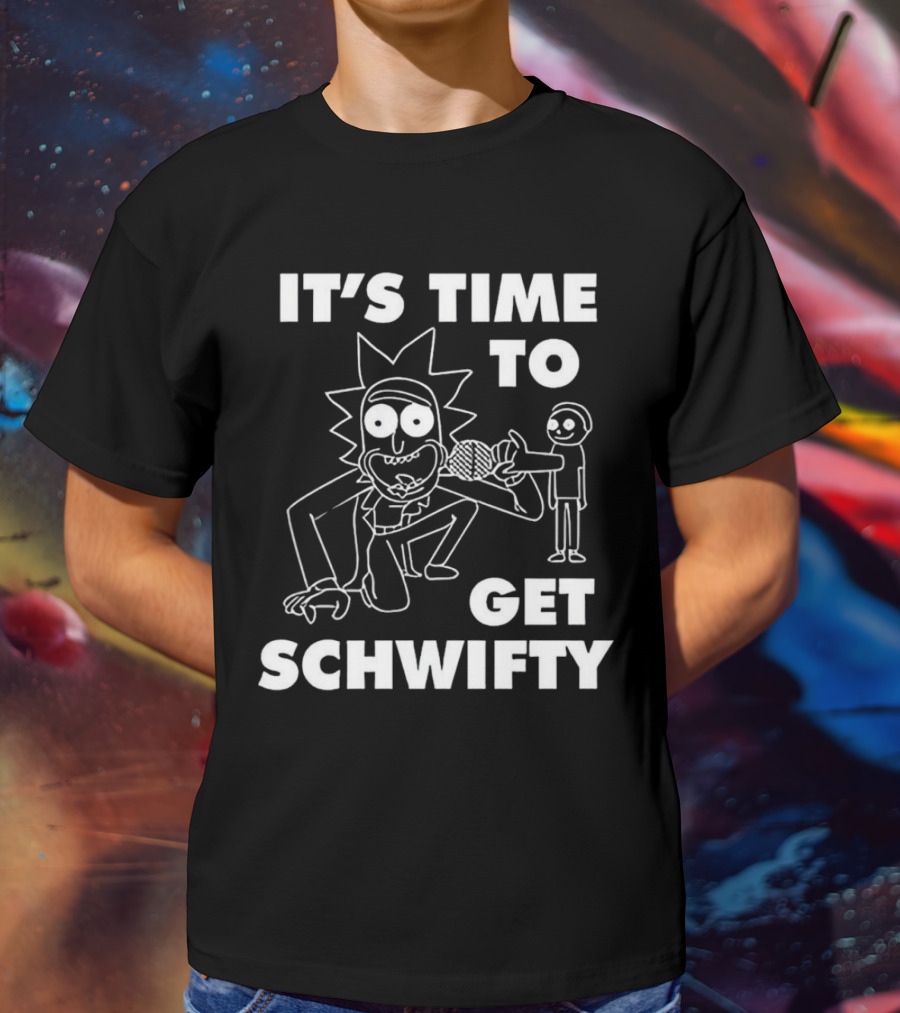 It's Time To Get Schwifty Character Holding Microphone Sketch T-Shirt