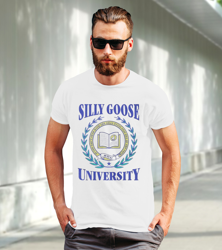Silly Goose University Educated With The Silly Goose Stay Out Of The Pond T-Shirt
