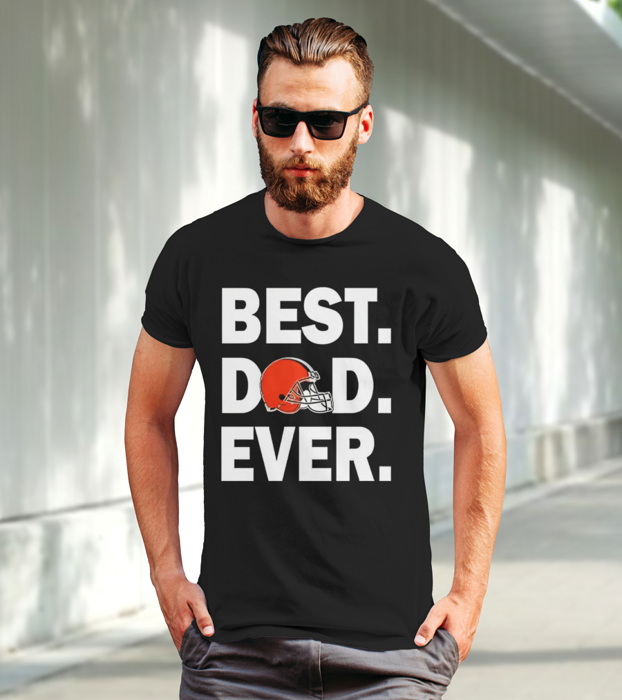 Cleveland Browns Best Dad Ever Football Helmet T-Shirt