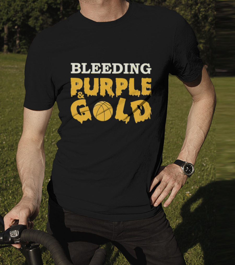 Bleeding Purple And Gold Basketball T-Shirt
