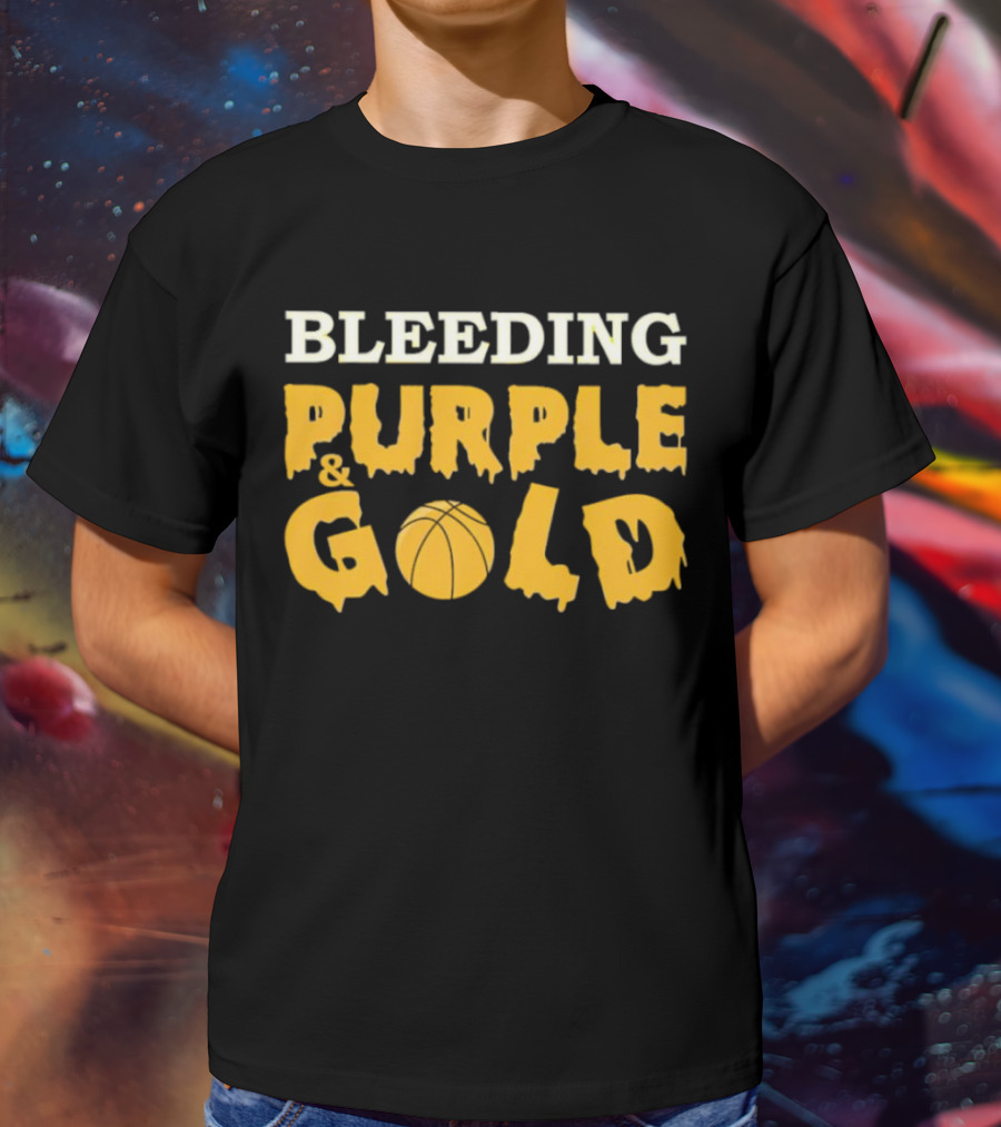 Bleeding Purple And Gold Basketball T-Shirt
