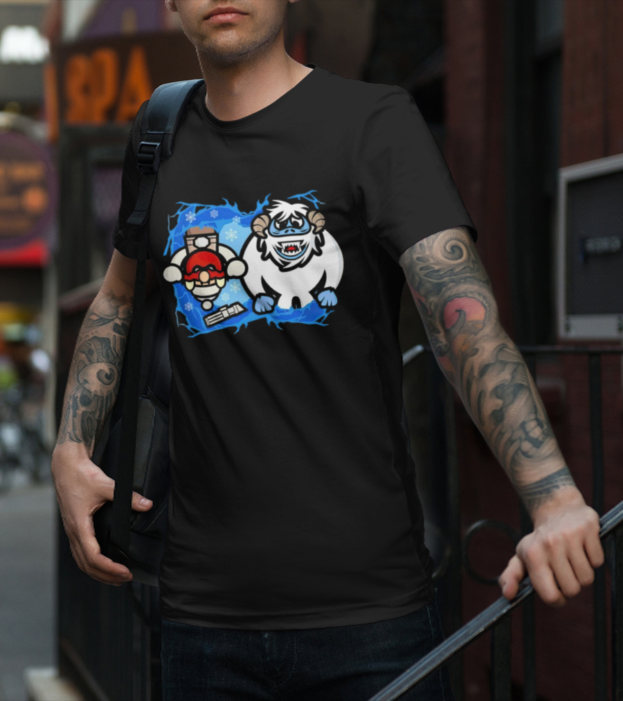 Bumble Wars Cartoon Mario Wampa Battle Ice Hoth T-Shirt