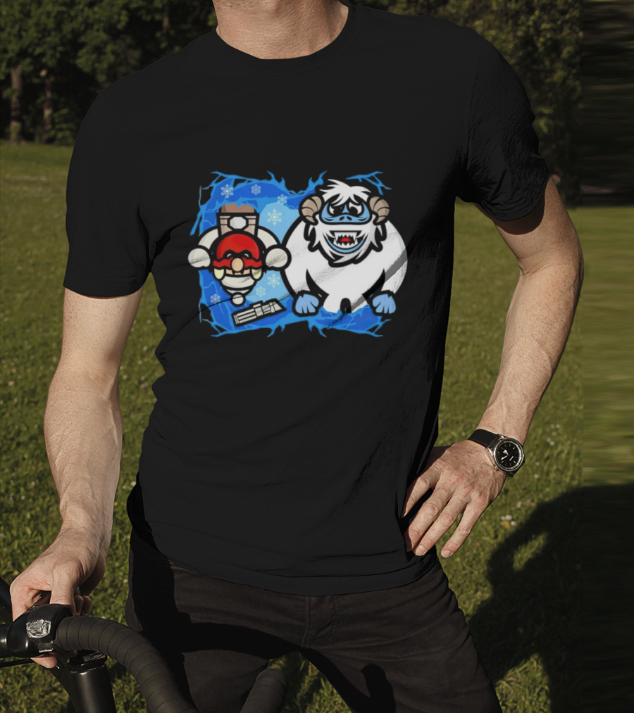 Bumble Wars Cartoon Mario Wampa Battle Ice Hoth T-Shirt