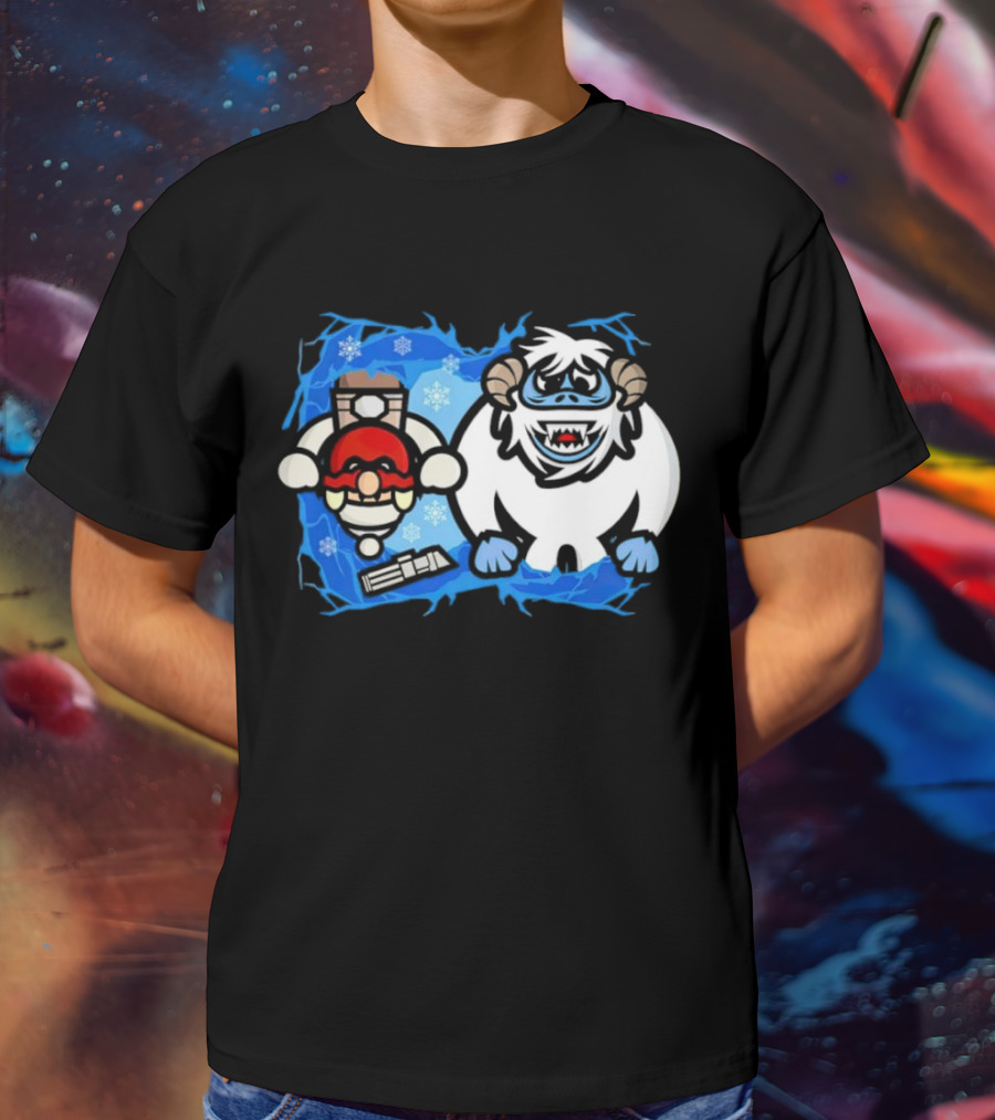 Bumble Wars Cartoon Mario Wampa Battle Ice Hoth T-Shirt