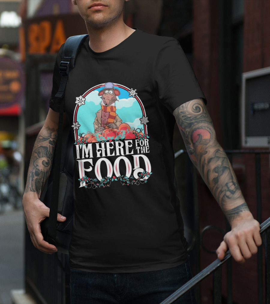 I'm Here For The Food Funny Rat Chef Winter Scarf T-Shirt