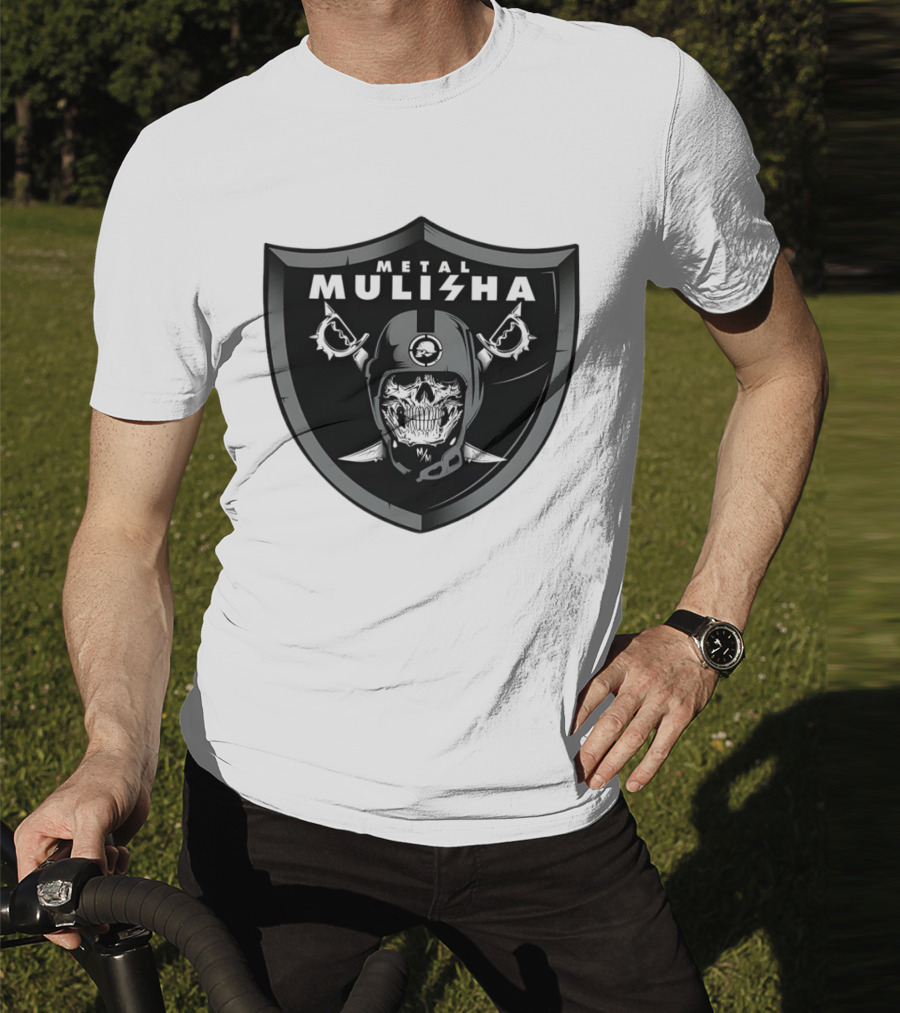 Las Vegas Raiders Skull Metal Mulisha Shield Halloween Helmets Swords T-Shirt