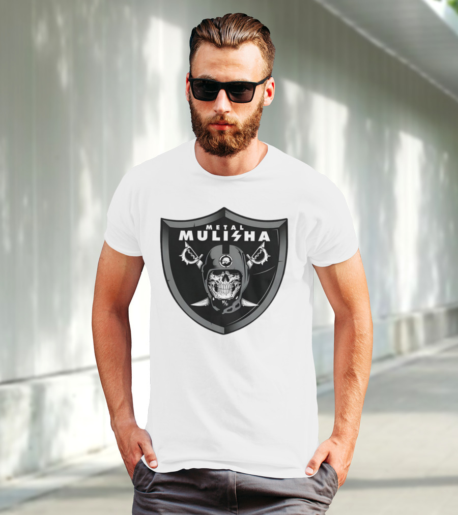 Las Vegas Raiders Skull Metal Mulisha Shield Halloween Helmets Swords T-Shirt