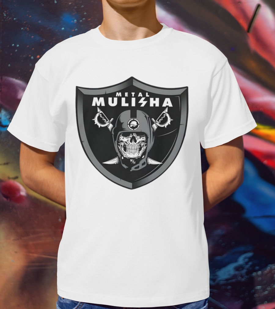 Las Vegas Raiders Skull Metal Mulisha Shield Halloween Helmets Swords T-Shirt
