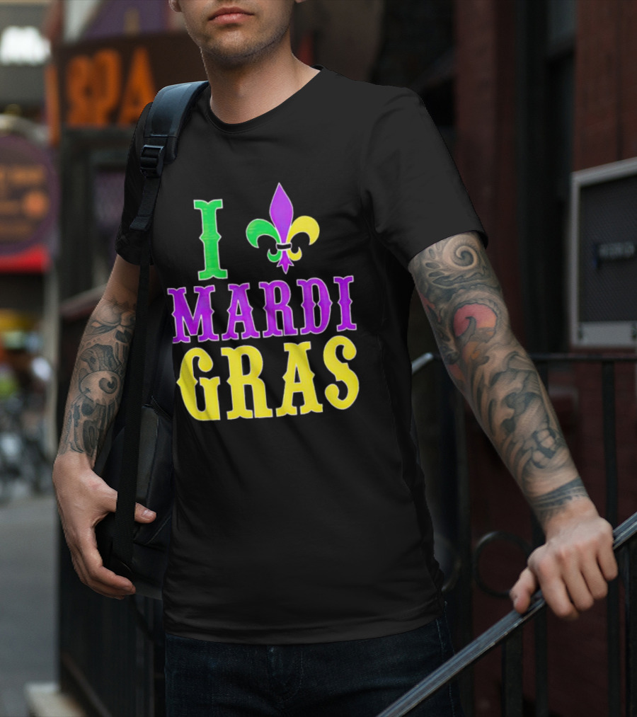 I ❤️ Mardi Gras Fleur-de-Lis T-Shirt