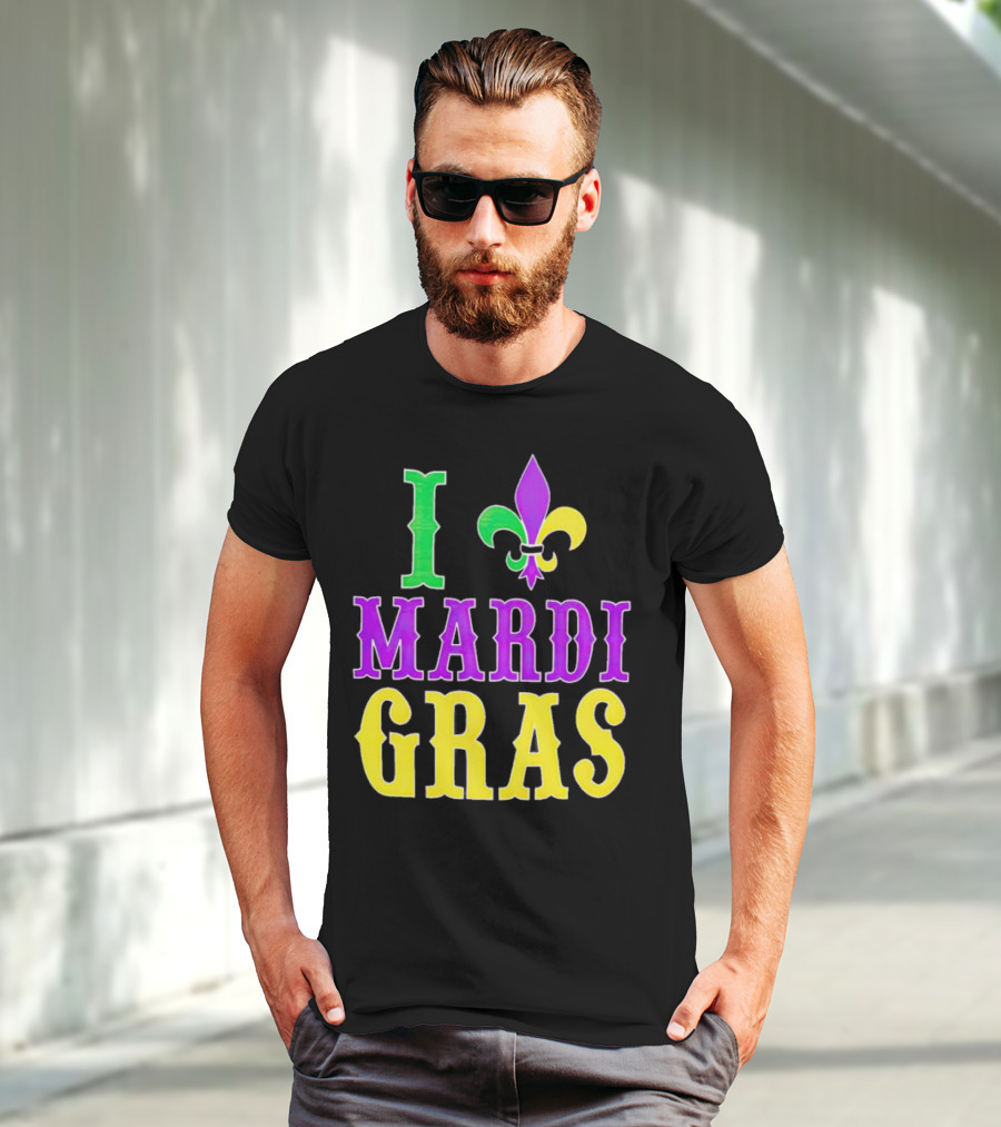 I ❤️ Mardi Gras Fleur-de-Lis T-Shirt