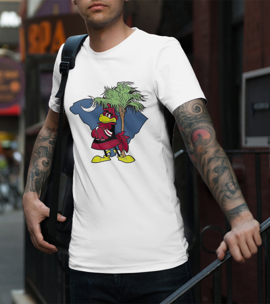 South Carolina Gamecocks Mascot State Emblem Palmetto Tree And Crescent Moon T-Shirt
