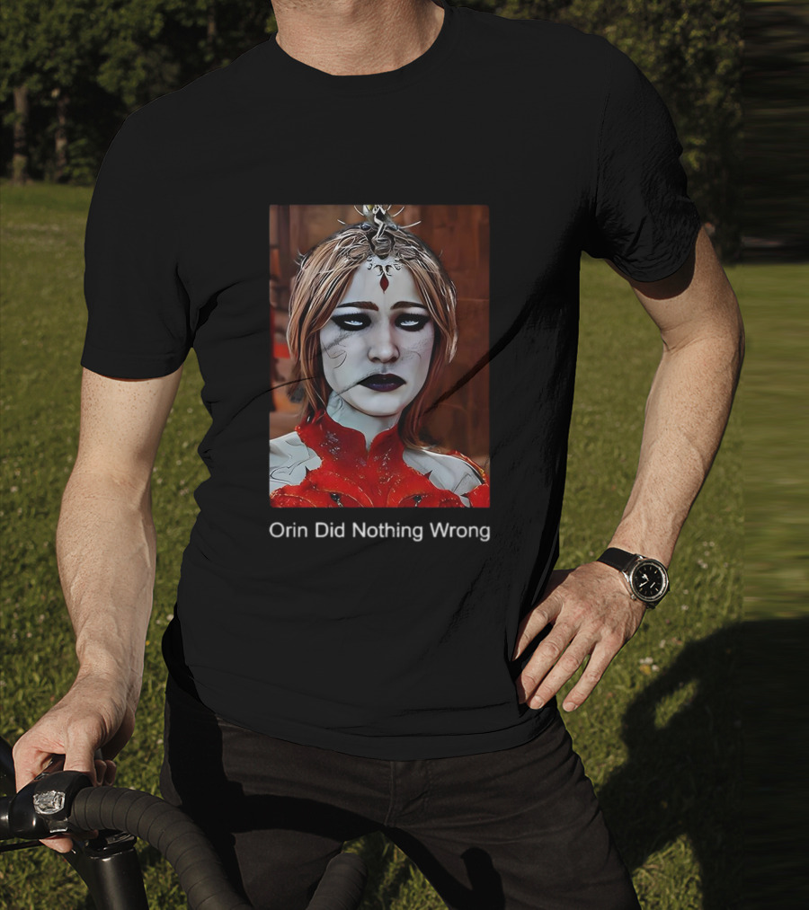Orin Did Nothing Wrong Mysterious Woman With Dark Makeup And Red T-Shirt