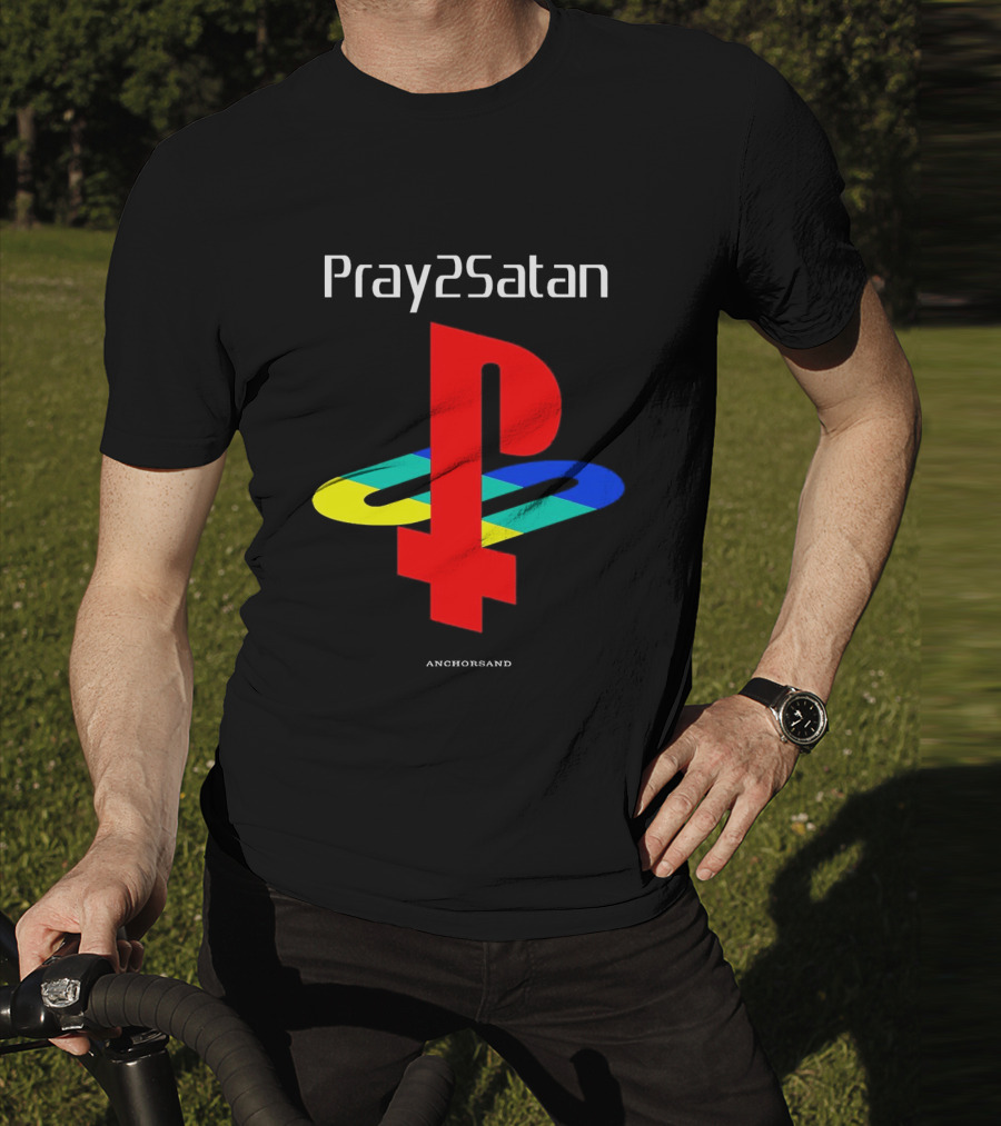 Pray2Satan Anchorsand Playstation T-Shirt