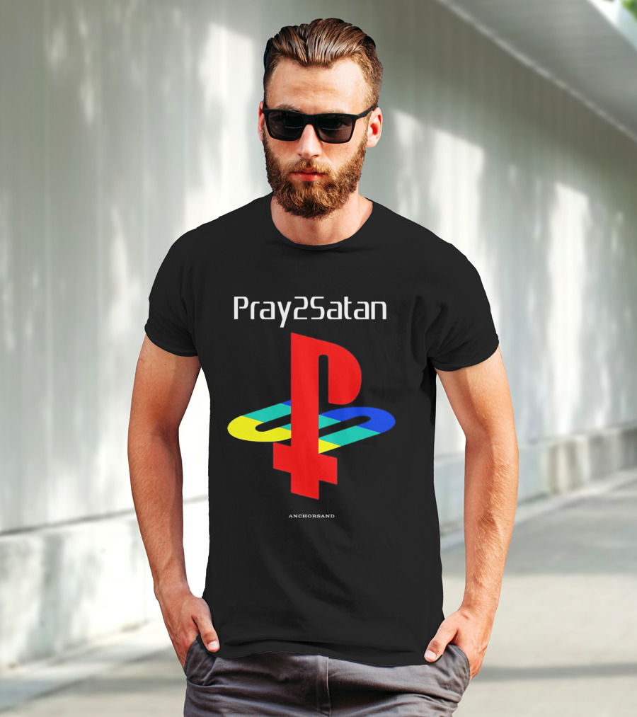 Pray2Satan Anchorsand Playstation T-Shirt