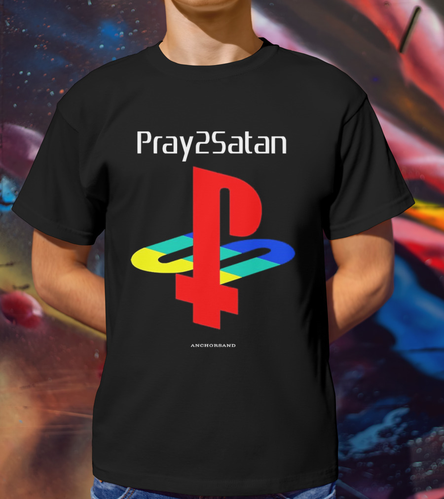 Pray2Satan Anchorsand Playstation T-Shirt