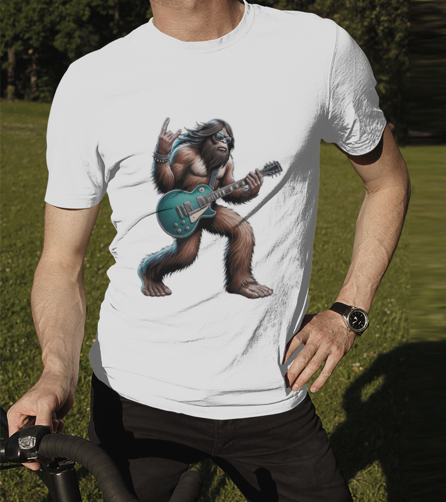 Bigfoot Rocking Out With Electric Guitar T-Shirt