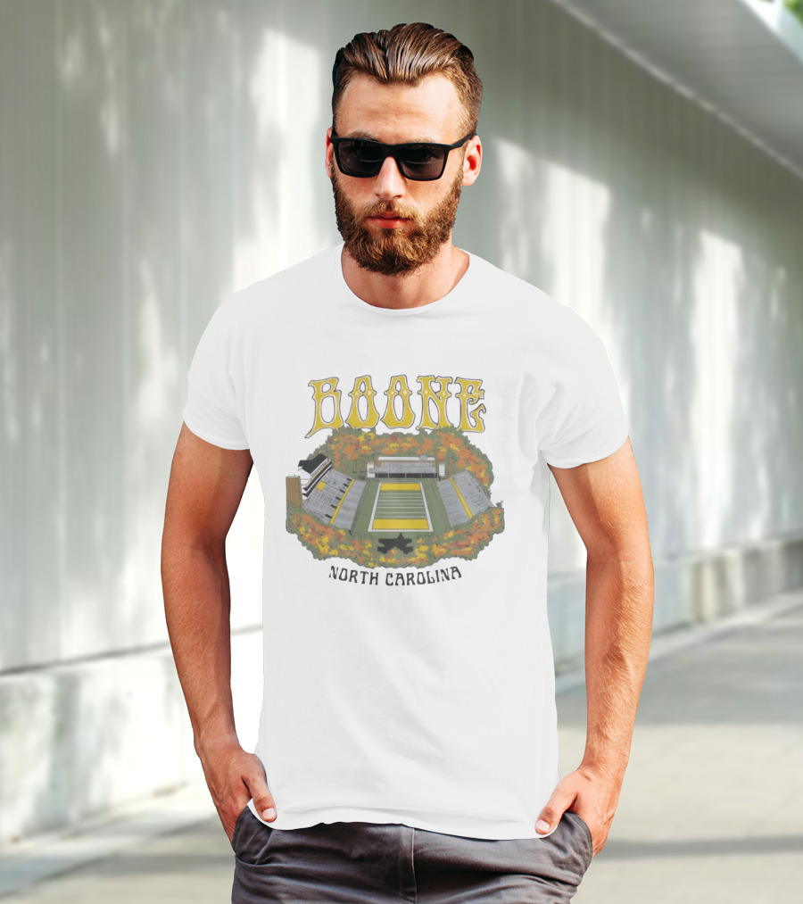 Boone Stadium North Carolina Football Field Surrounded By Autumn Foliage T-Shirt