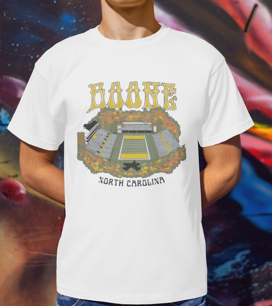 Boone Stadium North Carolina Football Field Surrounded By Autumn Foliage T-Shirt