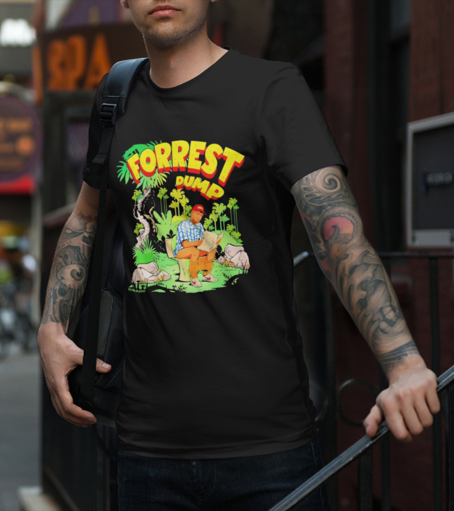 FORREST DUMP CARTOON TOILET JUNGLE READING T-Shirt