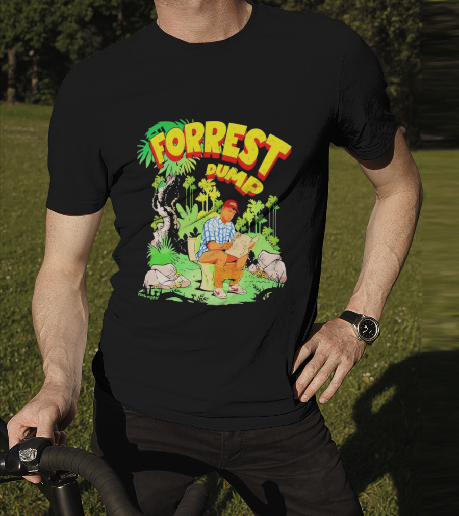 FORREST DUMP CARTOON TOILET JUNGLE READING T-Shirt