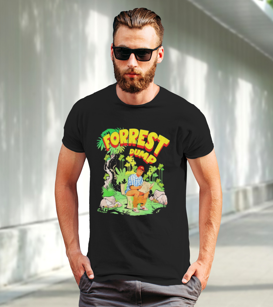 FORREST DUMP CARTOON TOILET JUNGLE READING T-Shirt