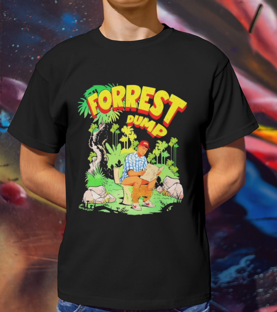 FORREST DUMP CARTOON TOILET JUNGLE READING T-Shirt
