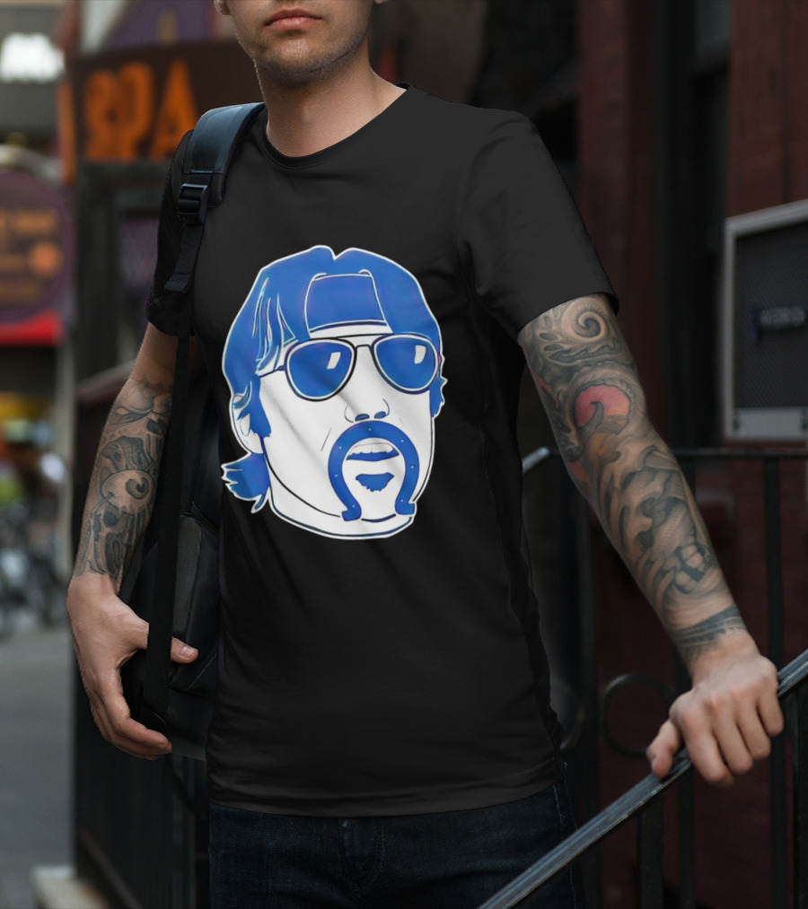 Minshew Mania Indianapolis Colts Iconic Quarterback Mustache Sunglasses T-Shirt
