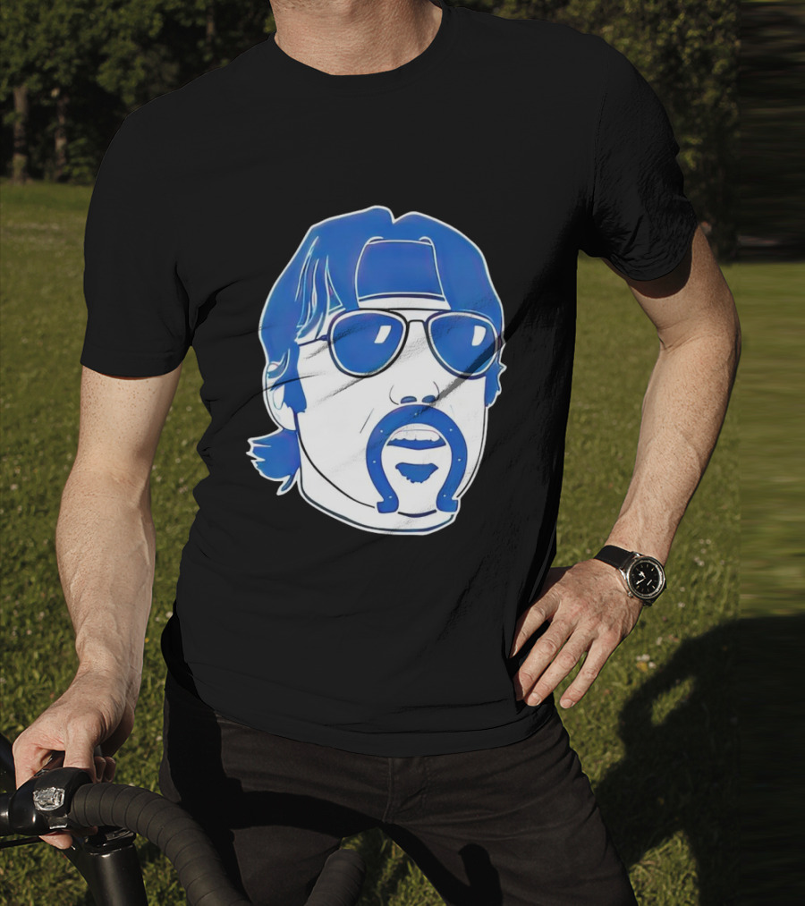 Minshew Mania Indianapolis Colts Iconic Quarterback Mustache Sunglasses T-Shirt