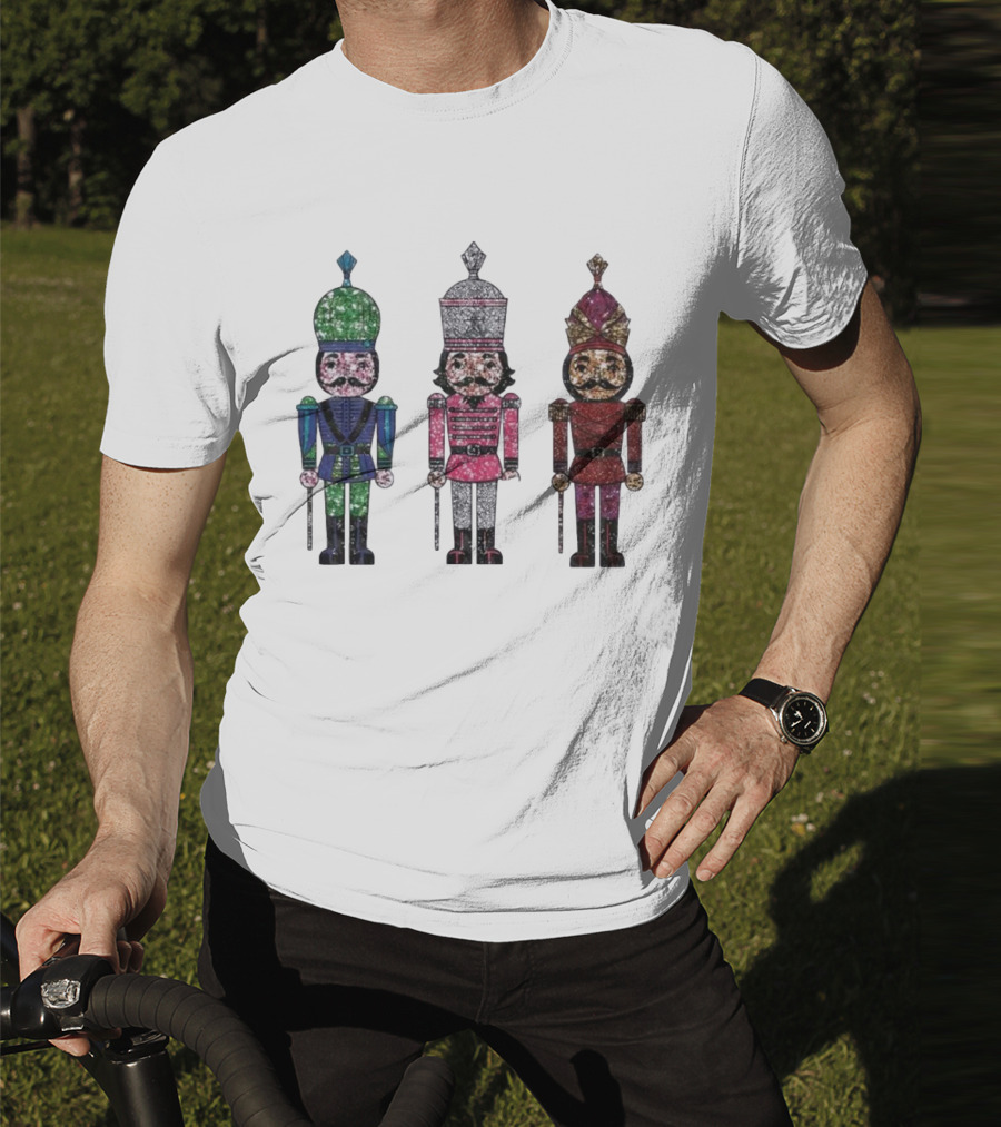 Nutcracker Christmas Glitter Soldiers Trio T-Shirt