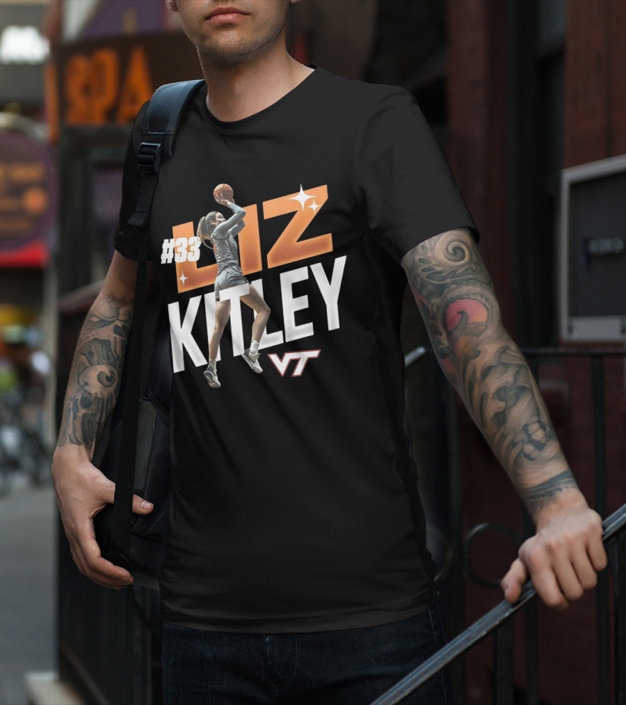 Virginia Tech Liz Kitley #33 VT Basketball Stars T-Shirt