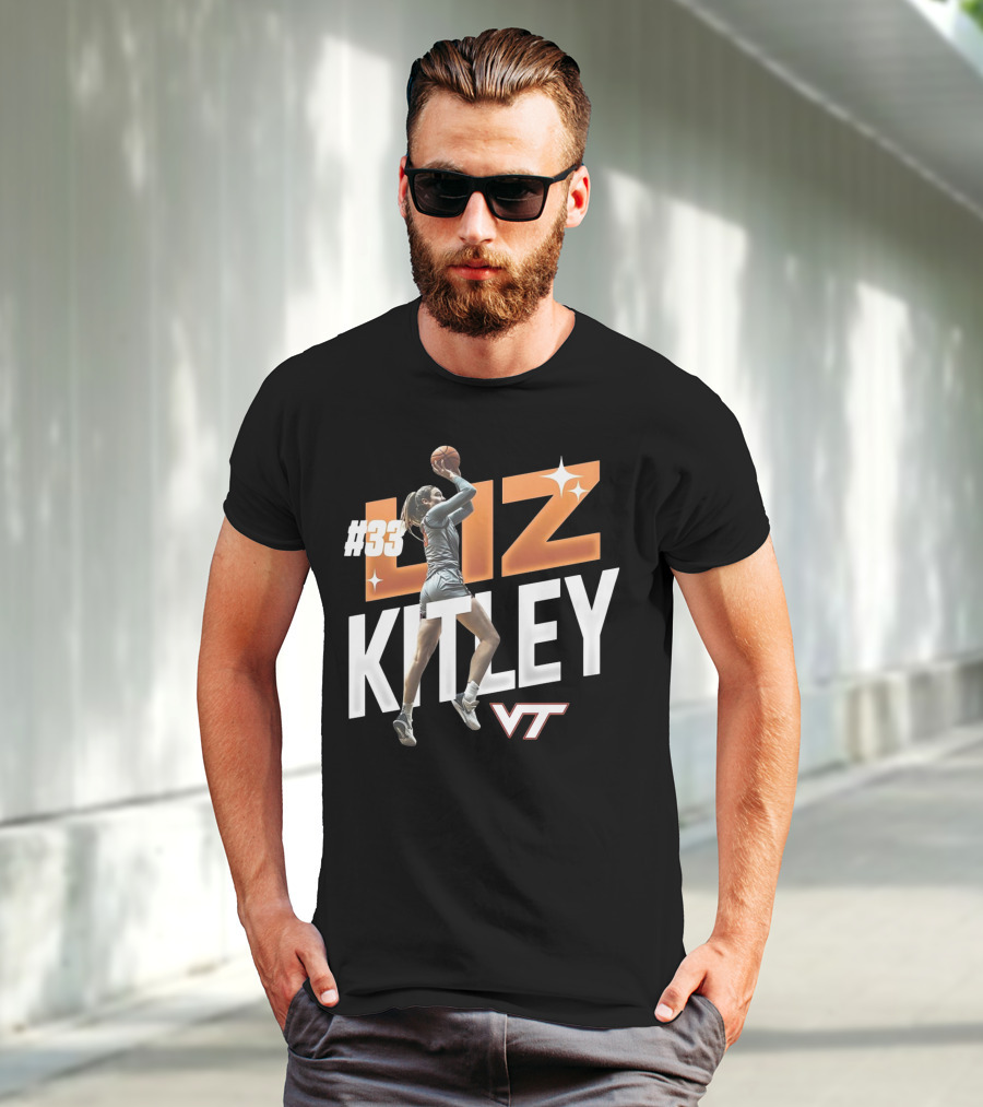 Virginia Tech Liz Kitley #33 VT Basketball Stars T-Shirt