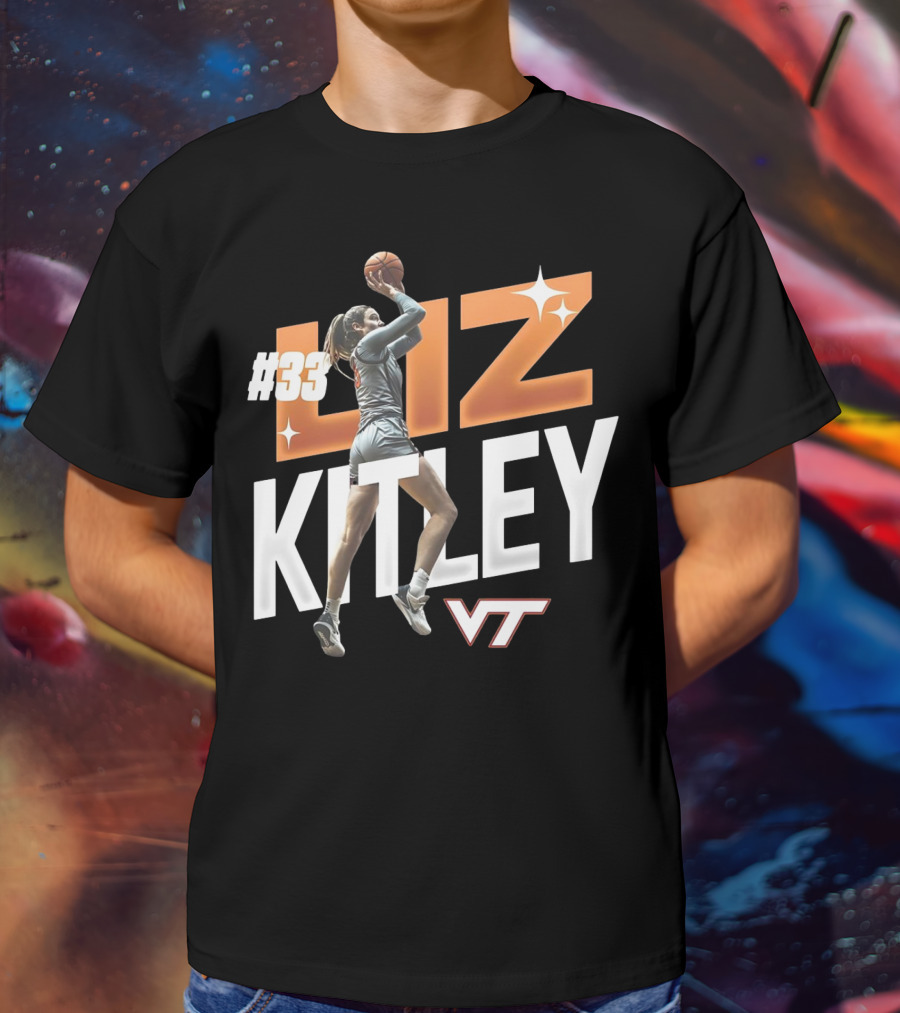 Virginia Tech Liz Kitley #33 VT Basketball Stars T-Shirt