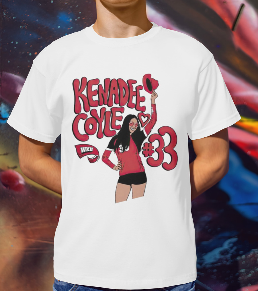 Kenadee Coyle WKU Heart #33 Western Kentucky Hilltoppers Volleyball T-Shirt