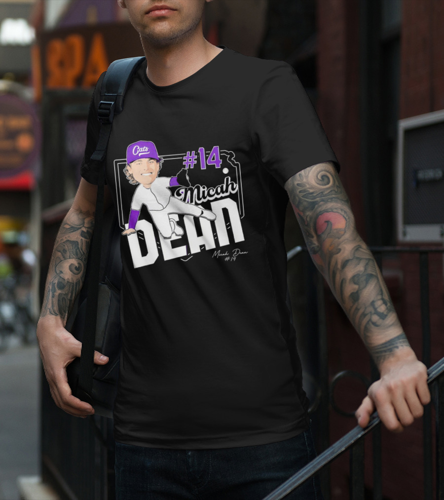 Micah Dean #14 Kansas State Wildcats Cats Infielder Signature T-Shirt
