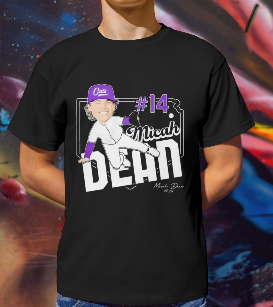 Micah Dean #14 Kansas State Wildcats Cats Infielder Signature T-Shirt